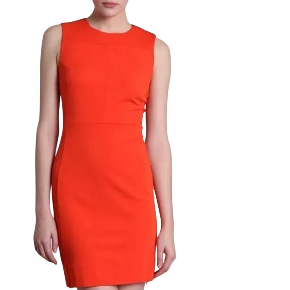 DIANE VON FURSTENBERG DVF Reona Two Tangerine Classic Sheath Dress Size‎ 6